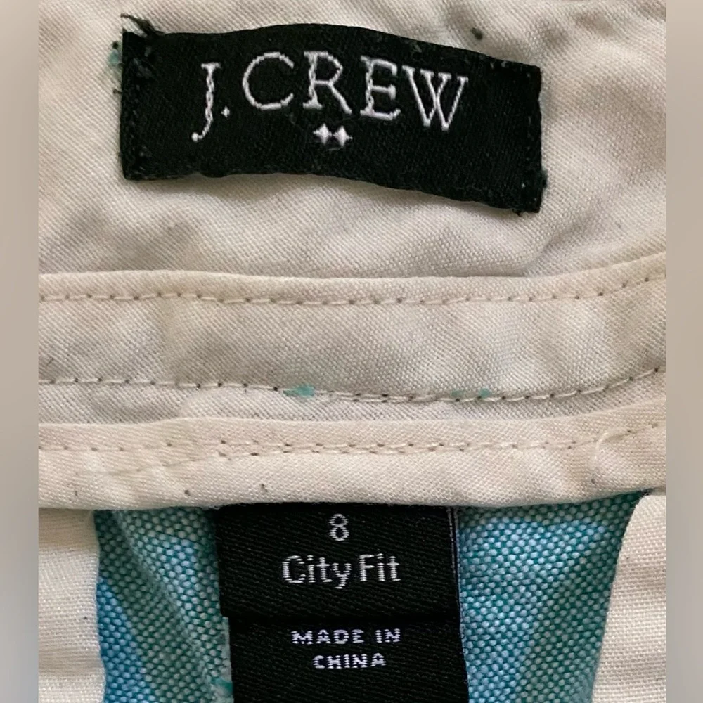 J Crew City Fit Women’s Sz 8 Aqua Blue Cotton‎ Twill Shorts